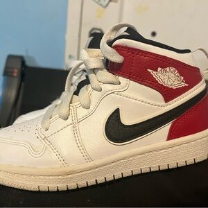 Nike Air Jordan Kids Shoes - White, Black, and Red